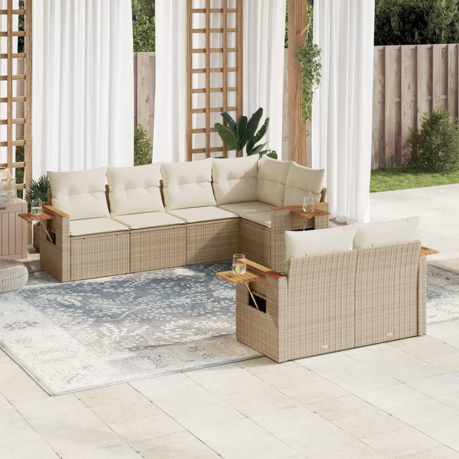 VidaXL Ensemble de canapés de jardin rotin synthétique  