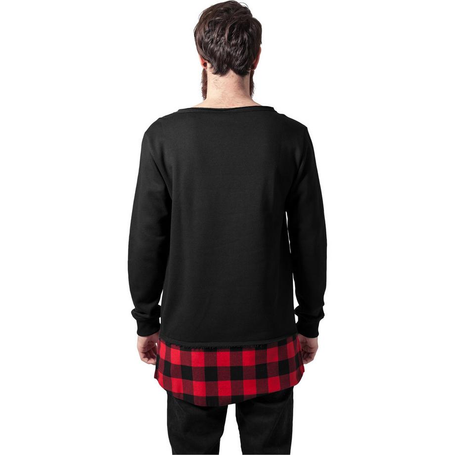 URBAN CLASSICS T-Shirt Maniche Lunghe con Fondo in Flanella  