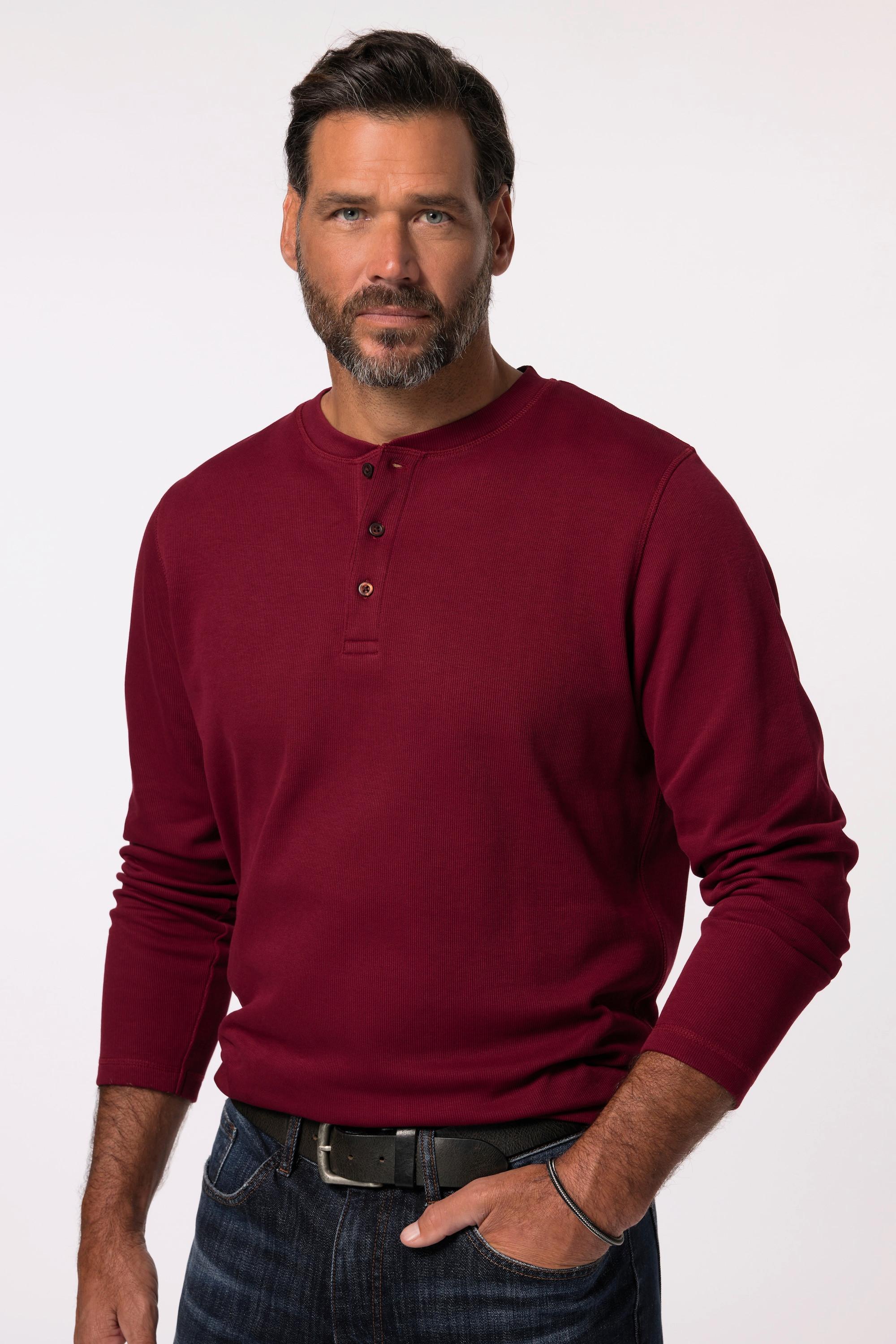 JP1880  Henley manches longues, maille piquée - jusqu'au 8&nbsp;XL 