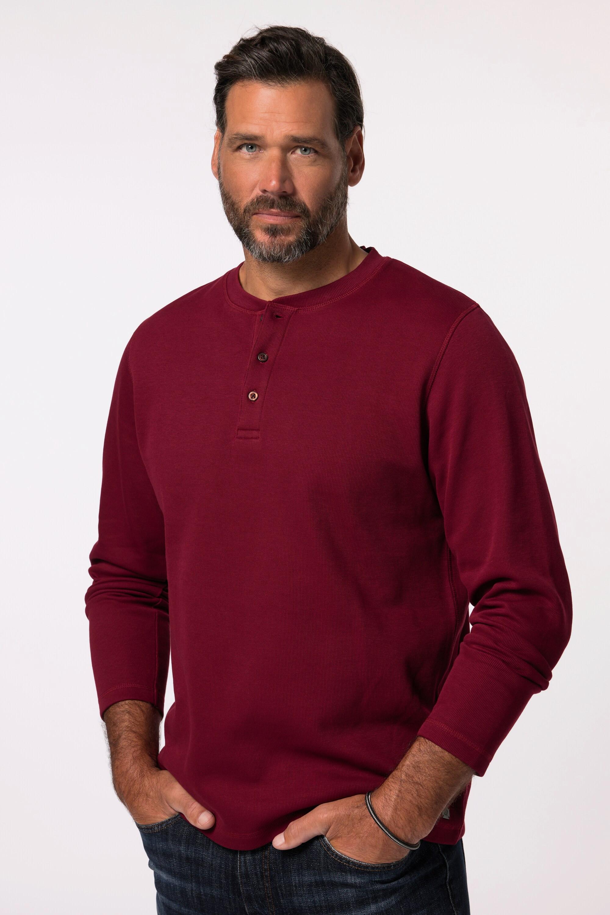 JP1880  Henley manches longues, maille piquée - jusqu'au 8&nbsp;XL 