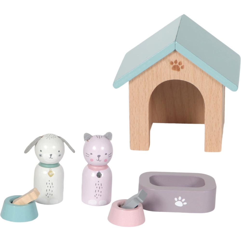 Little Dutch  Little Dutch Maison de Poupée - Set de jeu animaux domestiques - 8 pièces 