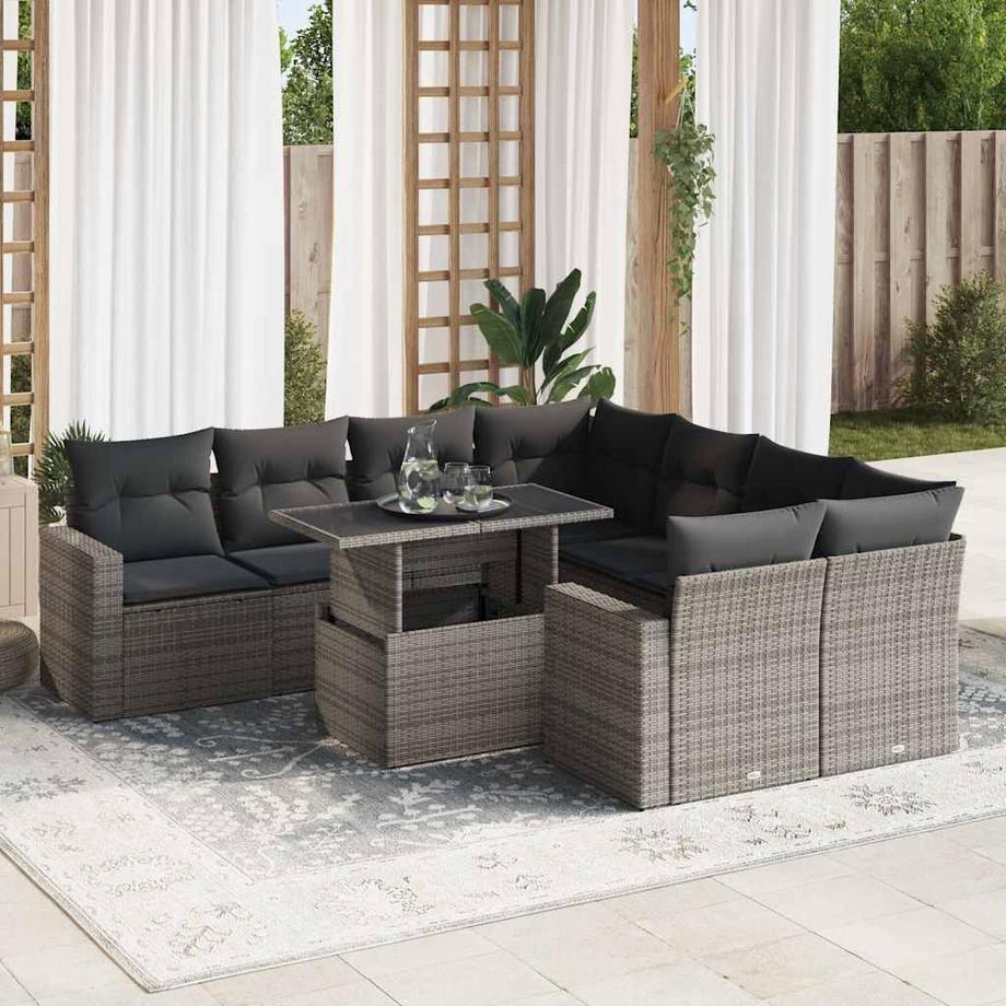 VidaXL set di divani da giardino Polirattan  
