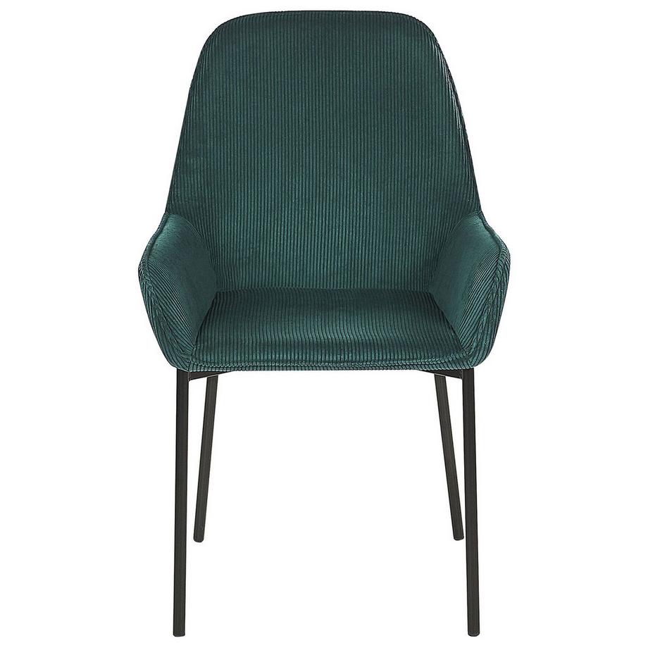 Beliani Lot de 2 chaises de salle à manger en Velours côtelé Glamour LOVERNA  