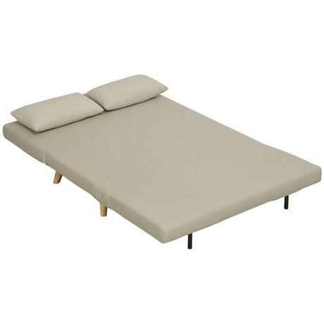 Northio Canapé-lit avec fonction couchage, canapé 130 x 78 cm avec coussin lombaire, aspect velours, dossier réglable pour salon, chambre, beige Aosom  