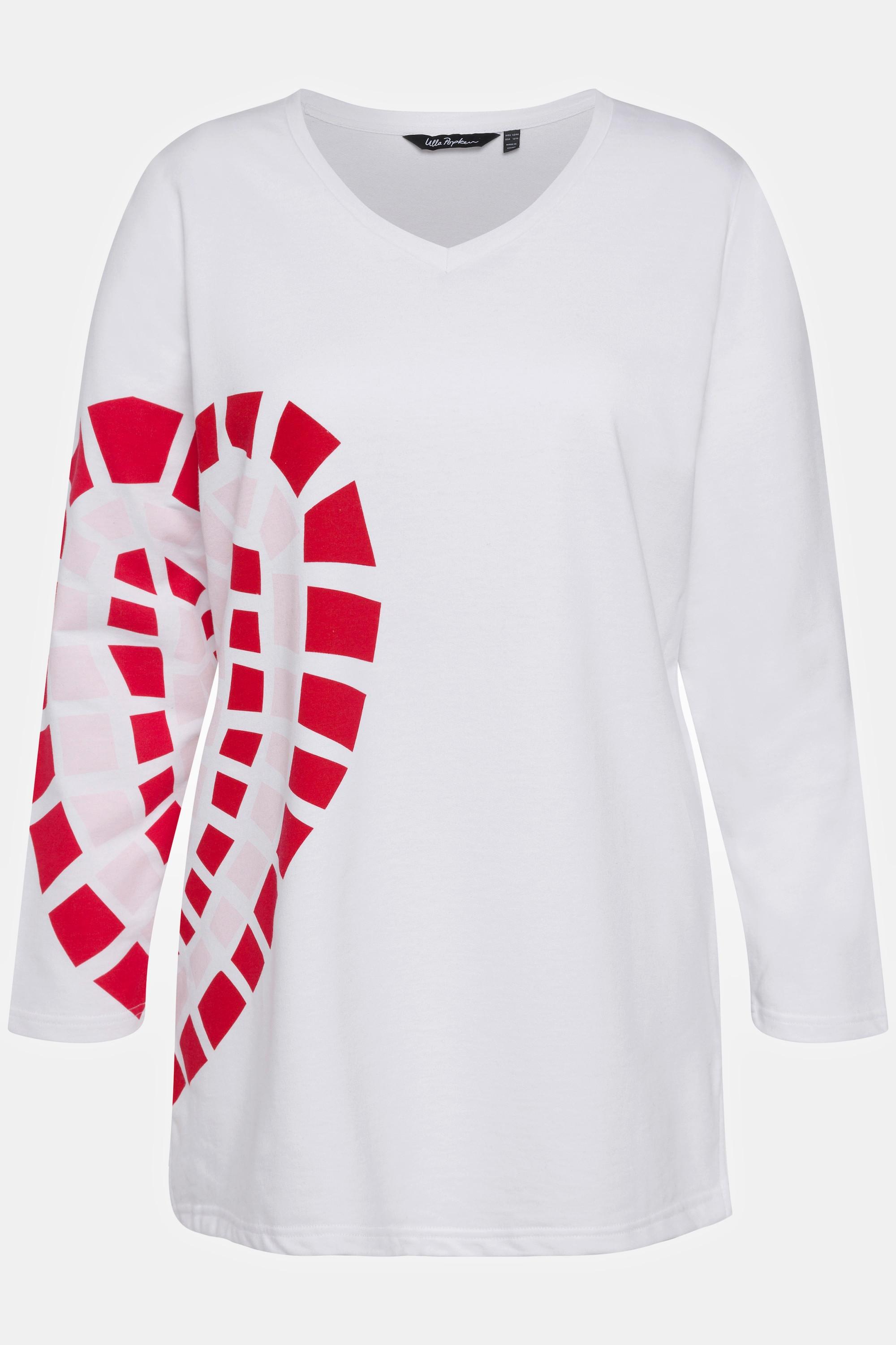 Ulla Popken  Long-Sweatshirt, Heart, Rundhals, Langarm 