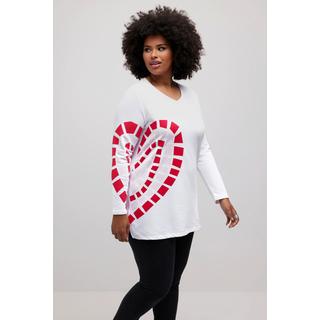 Ulla Popken  Long-Sweatshirt, Heart, Rundhals, Langarm 