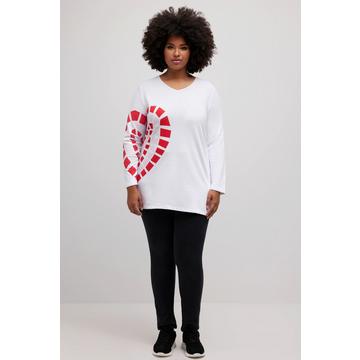 Sweat-shirt long, Heart, col rond, manches longues