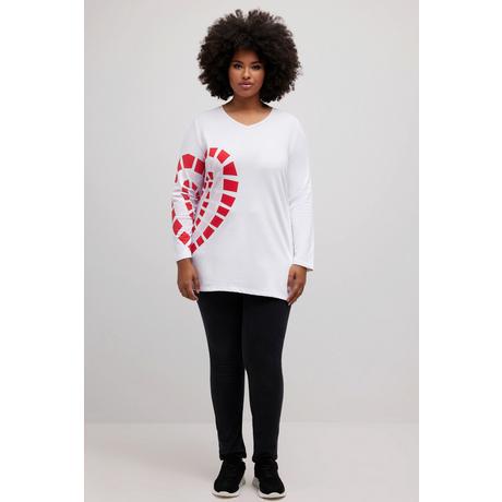 Ulla Popken  Long-Sweatshirt, Heart, Rundhals, Langarm 