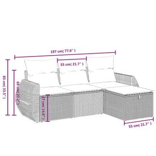 VidaXL set divano da giardino Polirattan  