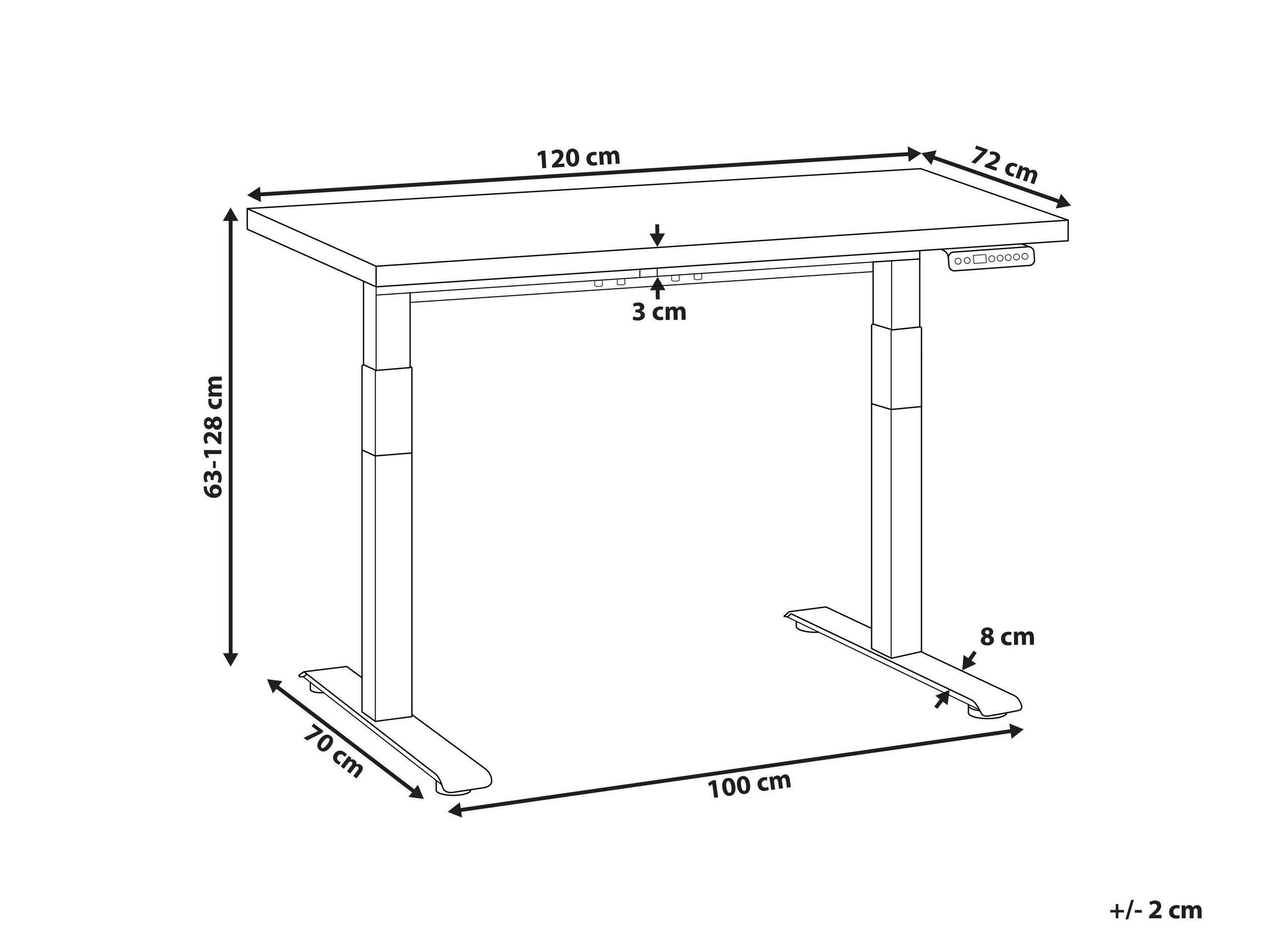 Beliani Verstellbarer Schreibtisch aus Faserplatte Modern DESTINES  