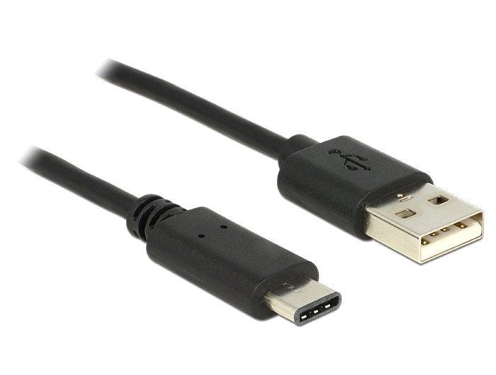 DeLock  0.5m, USB2.0-A/USB2.0-C câble USB 0,5 m USB A USB C Noir 