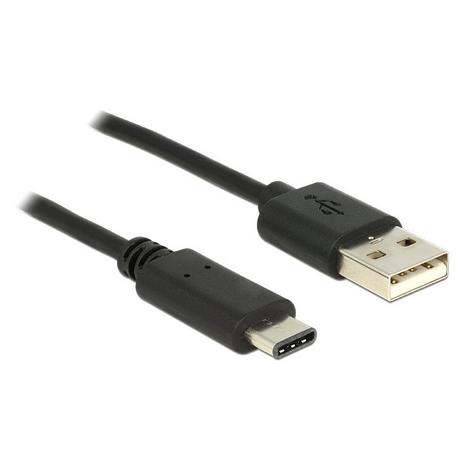 DeLock  0.5m, USB2.0-A/USB2.0-C câble USB 0,5 m USB A USB C Noir 