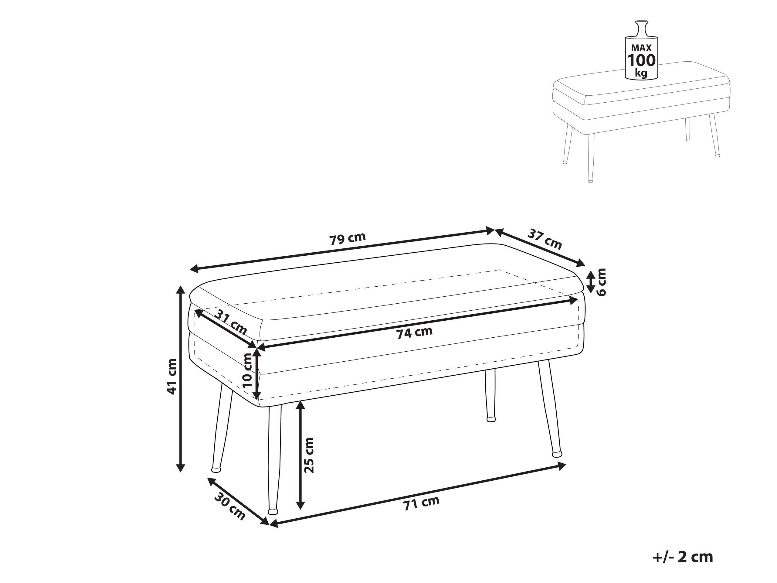 Beliani Banc en Velours Moderne DURHAM  