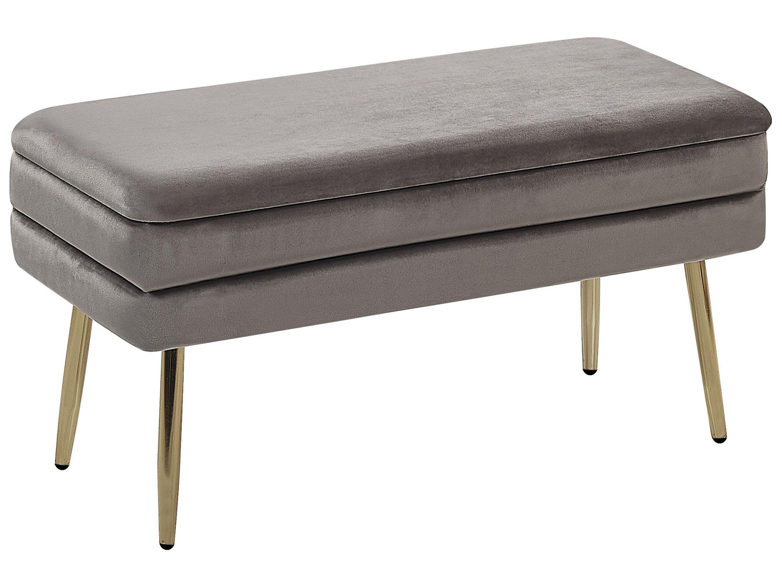 Beliani Banc de rangement en Velours Moderne DURHAM  