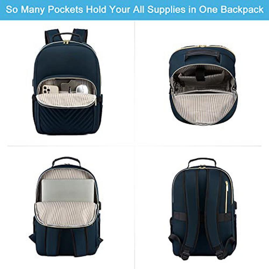 Only-bags.store Wasserdichter Laptop Rucksack Eleganter Schulrucksack mit USB Ladeanschluss  