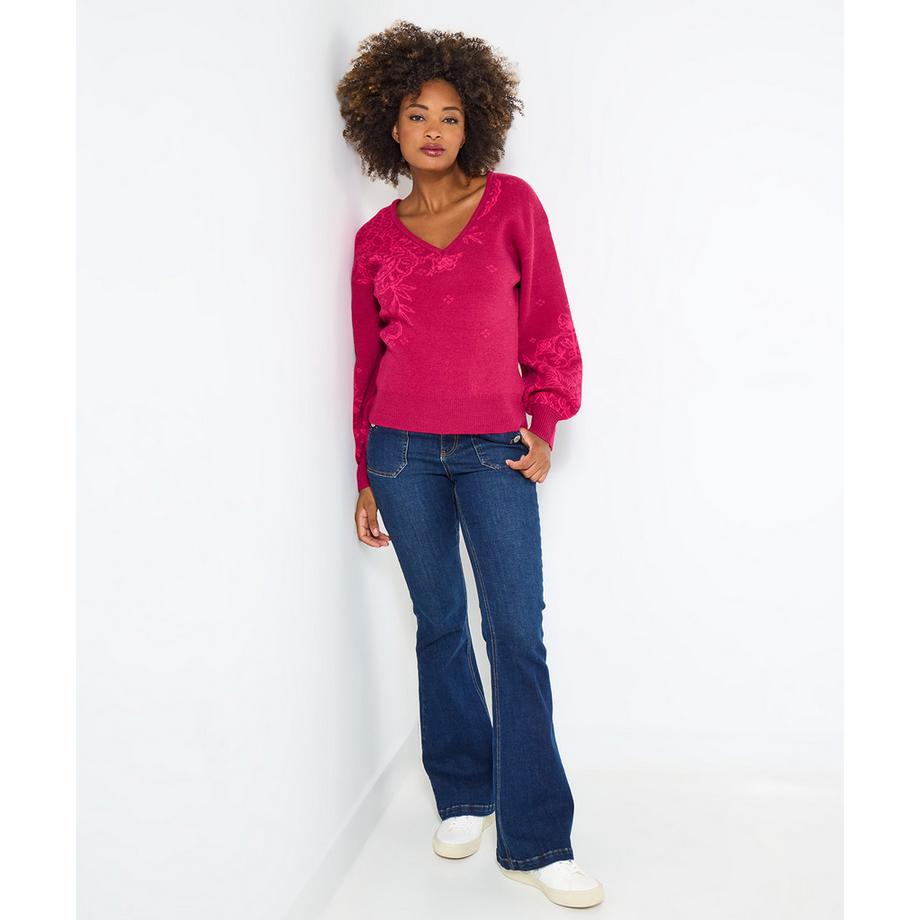 Joe Browns Locker geschnittener Pullover mit Paisley-Muster V-Ausschnitt  