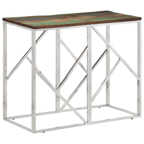 VidaXL Table de console acier inoxydable  