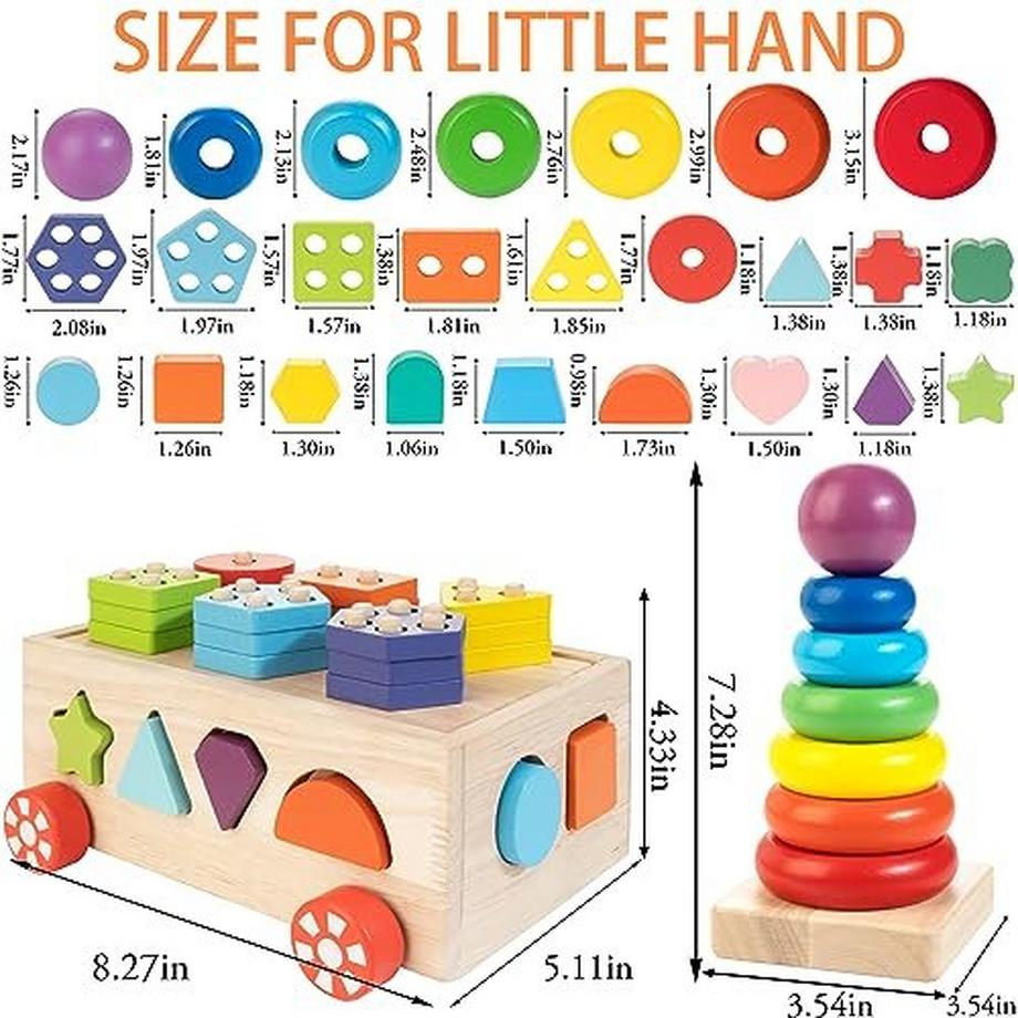 Activity-board  Holzstapelspielzeug für Kleinkinder ab 12 Monaten alt 