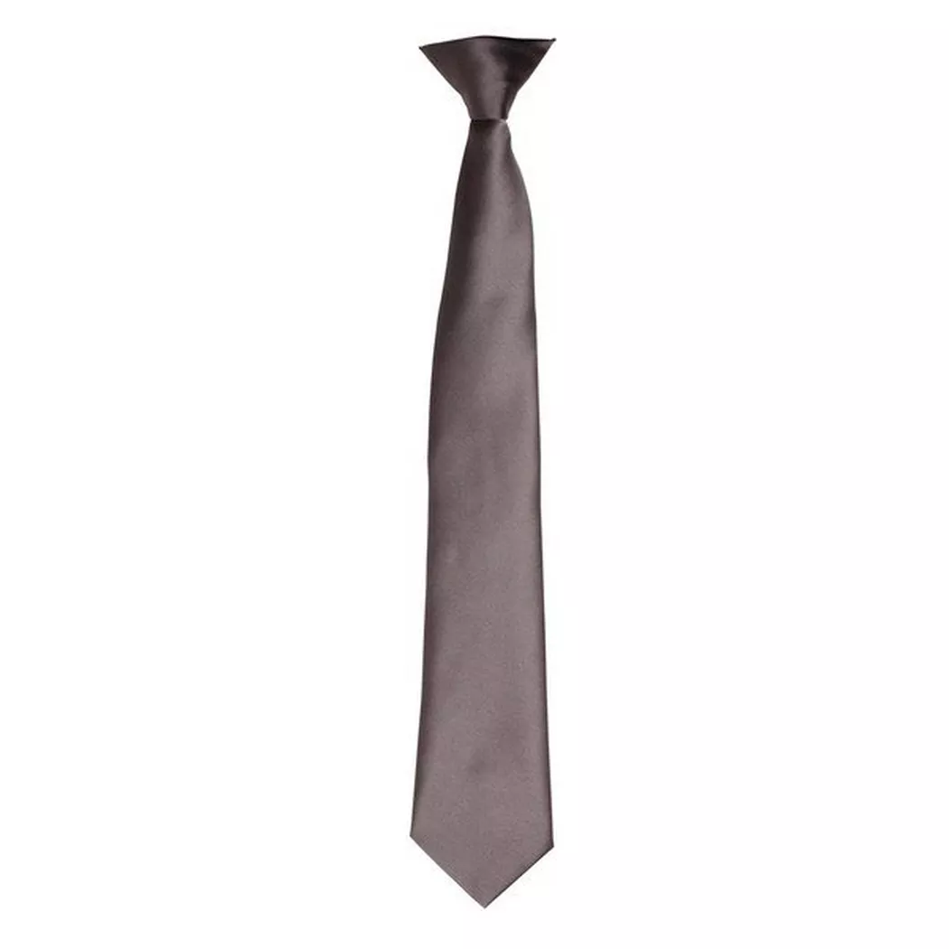 PREMIER - Satin Krawatte zum Anklipsen, für Herren, Grau, One Size