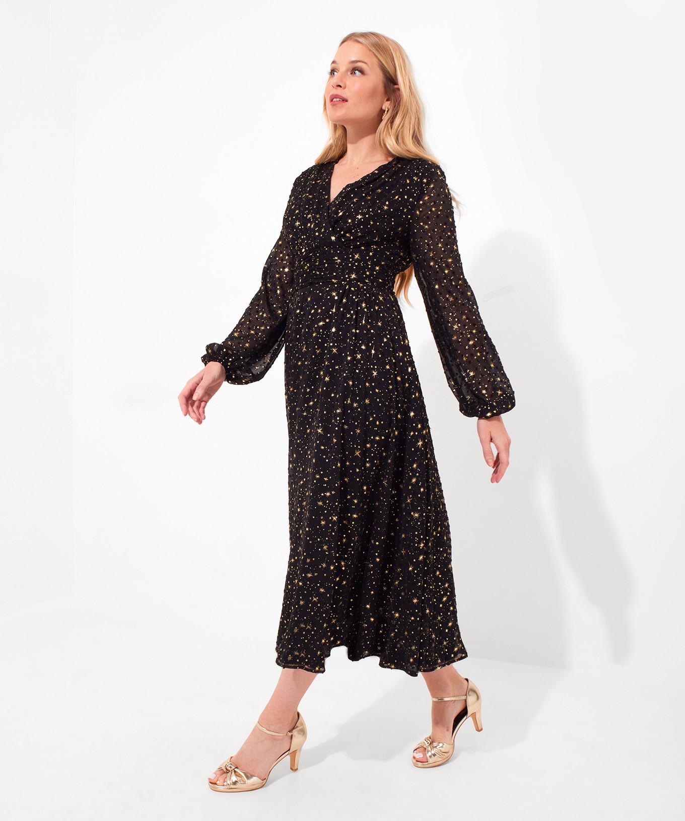 Joe Browns  Robe Enveloppante Midi Imprimé Étoiles Festive 