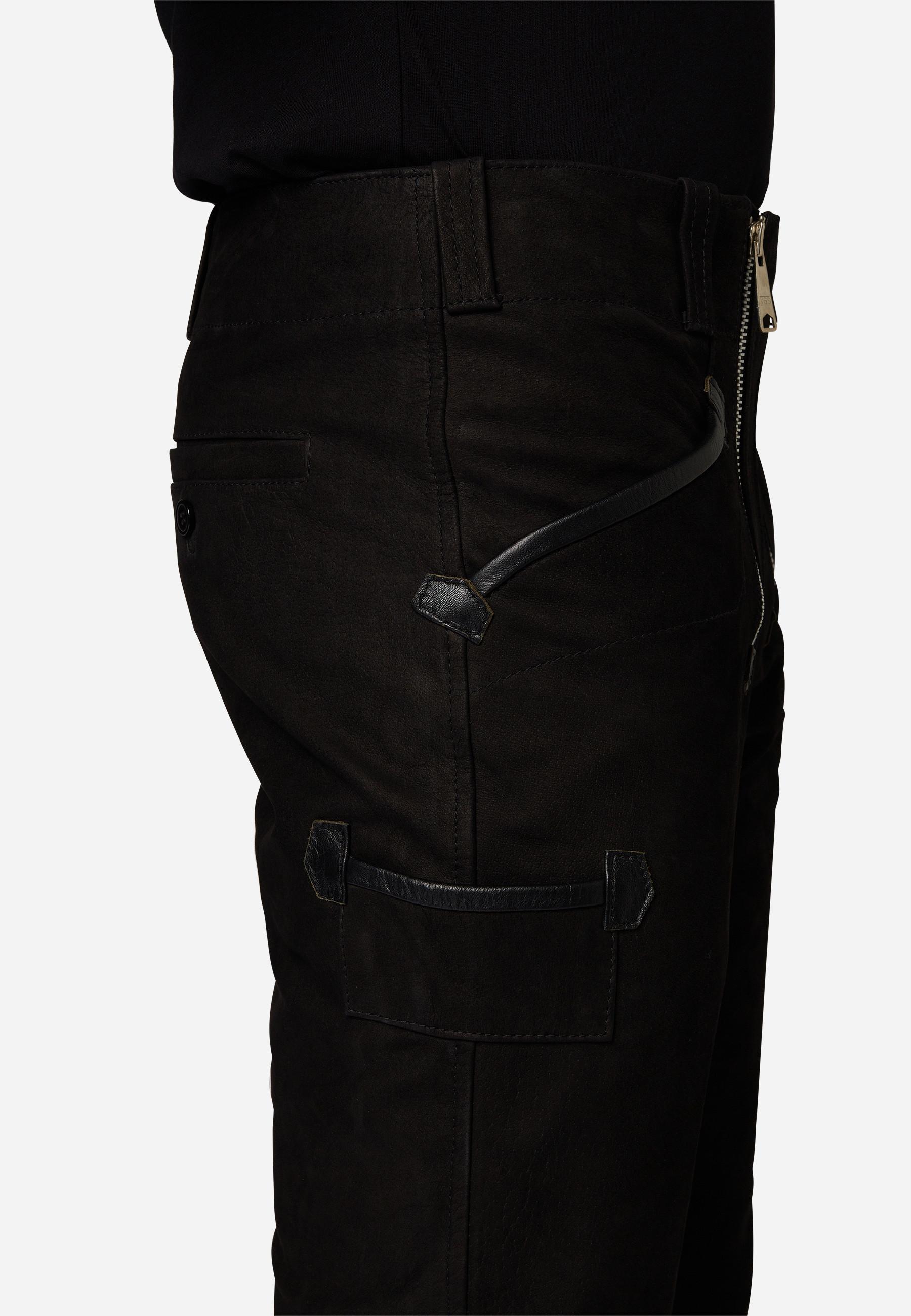 RICANO  Lederhose RT-105, Zimmermannshose im klassischem Straight Leg Cut 