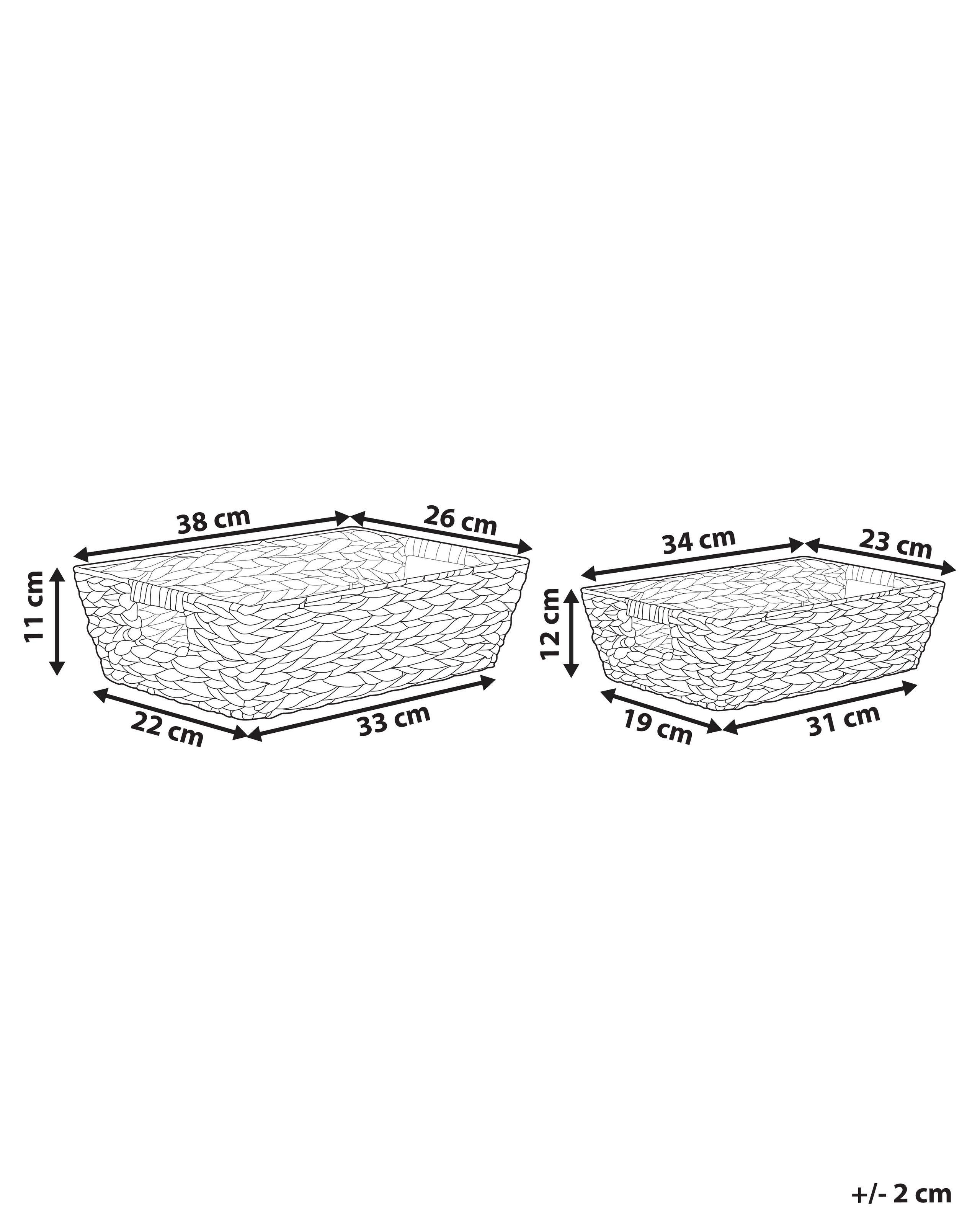 Beliani Lot de 2 paniers en Fibre de jacinthe d'eau Rétro PANDZ  