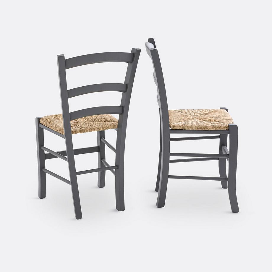 SO'HOME Lot de 2 chaises paysannes  