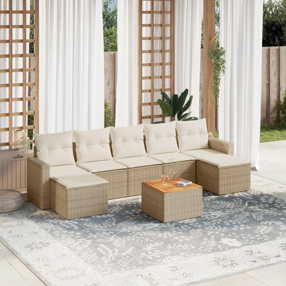 VidaXL set divano da giardino Polirattan  