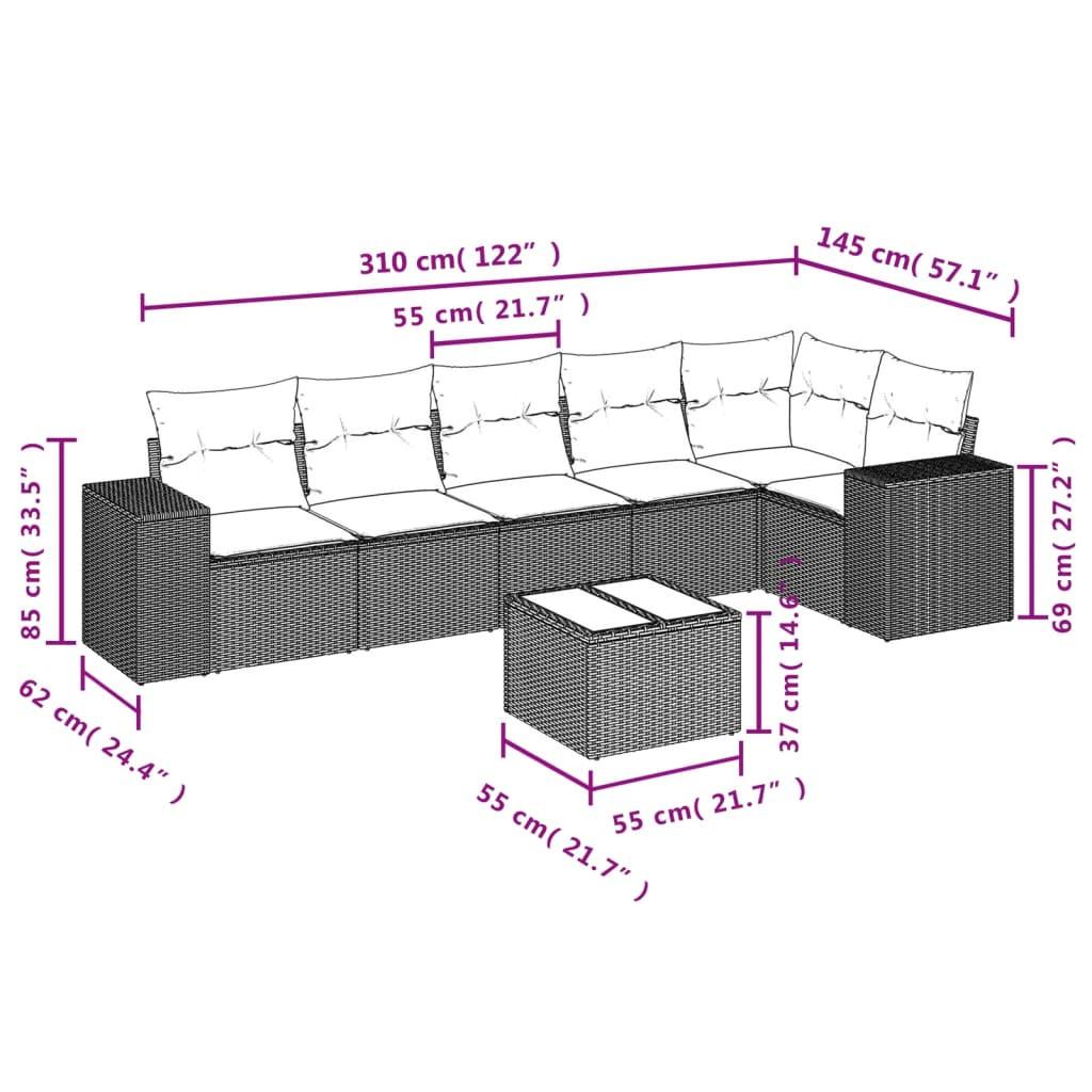 VidaXL set divano da giardino Polirattan  