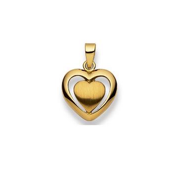 Pendentif coeur or jaune 750, 18x13mm