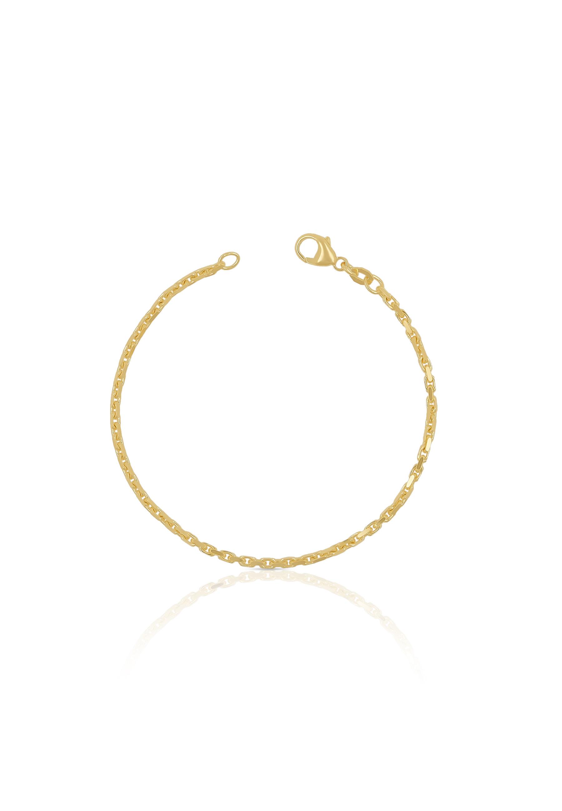 MUAU Schmuck  Bracelet forçat en or jaune 750, 2mm, 19cm 