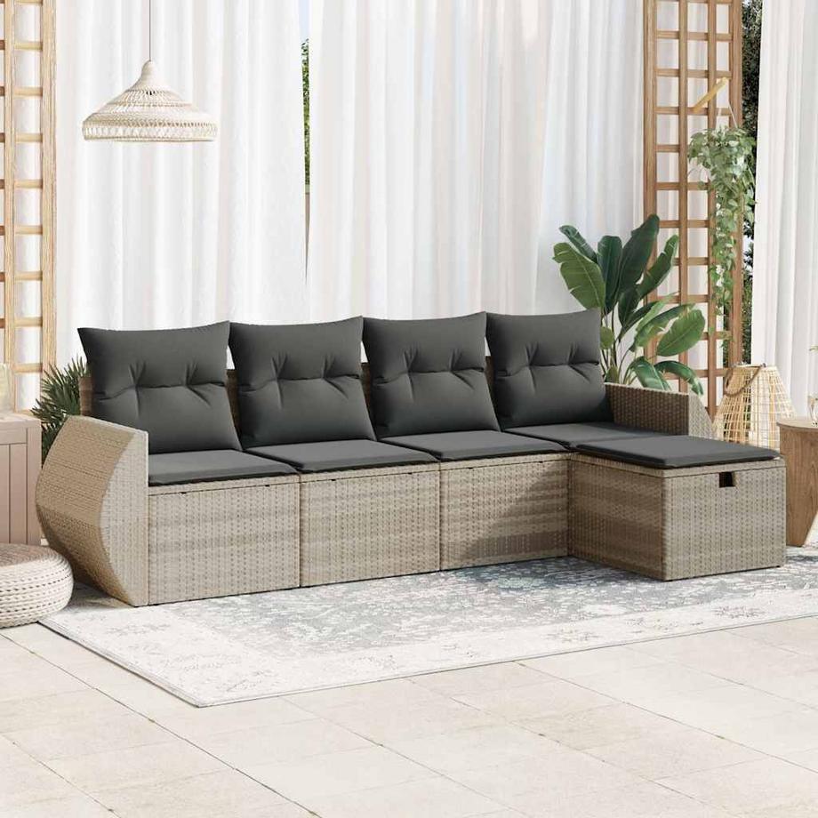 VidaXL set di divani da giardino Polirattan  