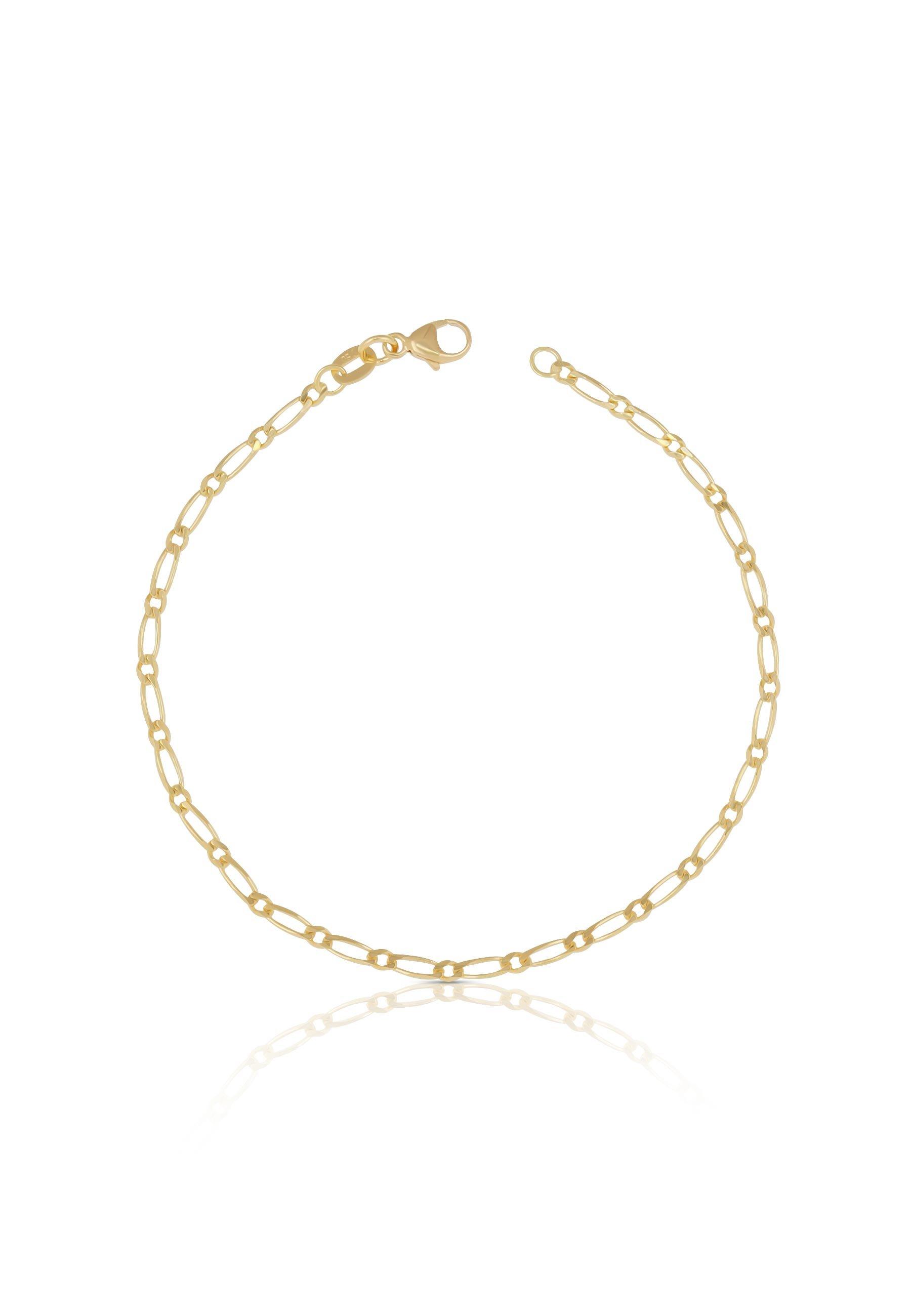 MUAU Schmuck  Bracelet Figaro Gelbgold 750,19cm, 2.3mm 