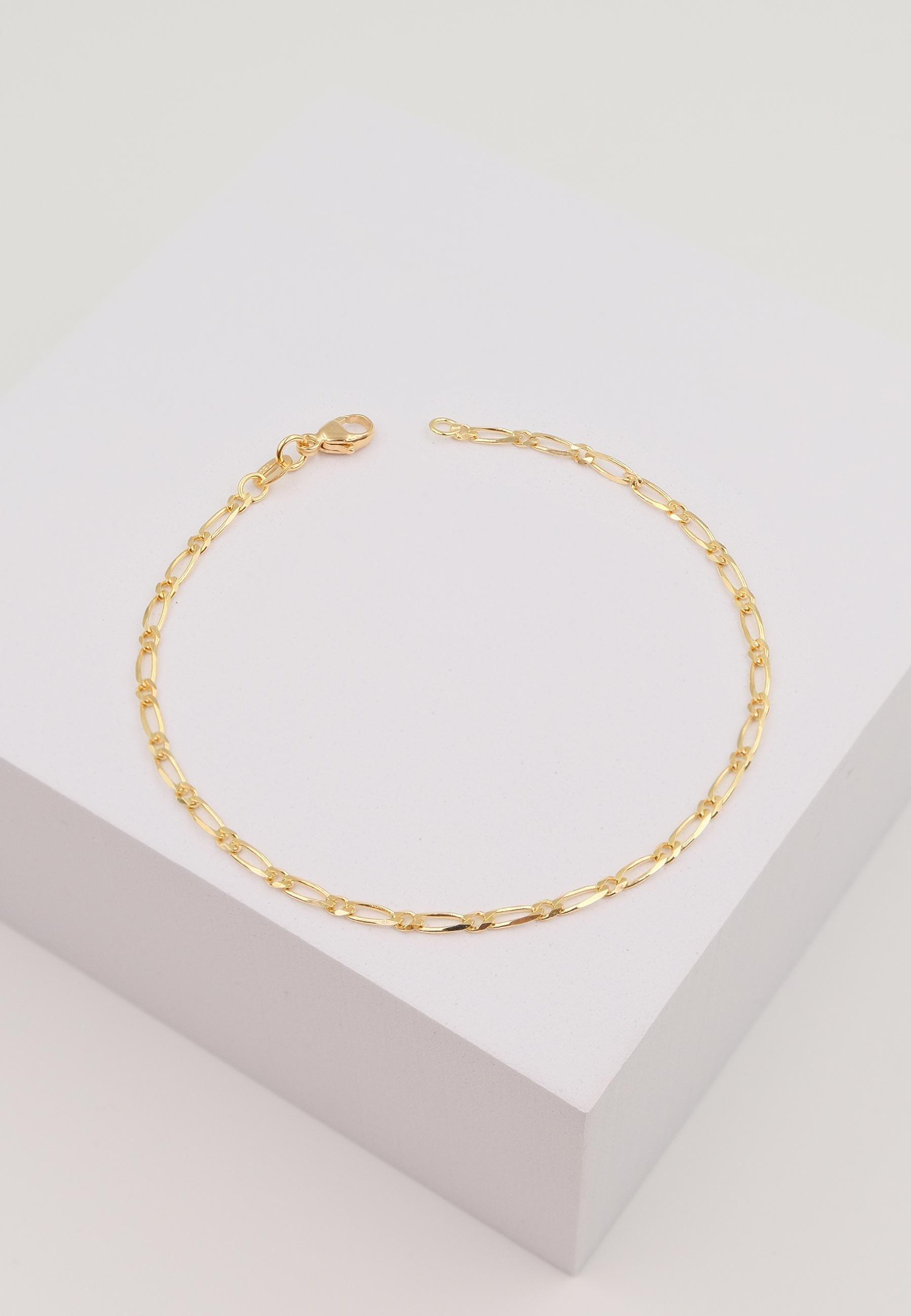 MUAU Schmuck  Bracelet Figaro Gelbgold 750,19cm, 2.3mm 