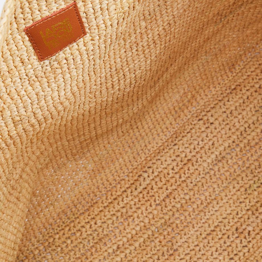 La Redoute Collections Cabas en raphia avec anses en cuir  