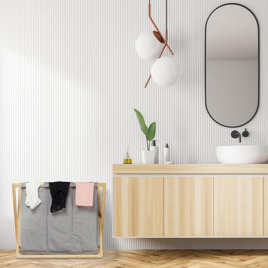 B2X Portabiancheria pieghevole a 3 scomparti  