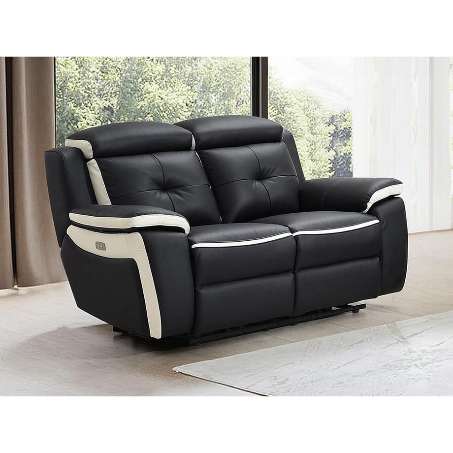 Vente-unique Relaxsofa Leder elektrisch 2Sitzer ANGELIQUE  