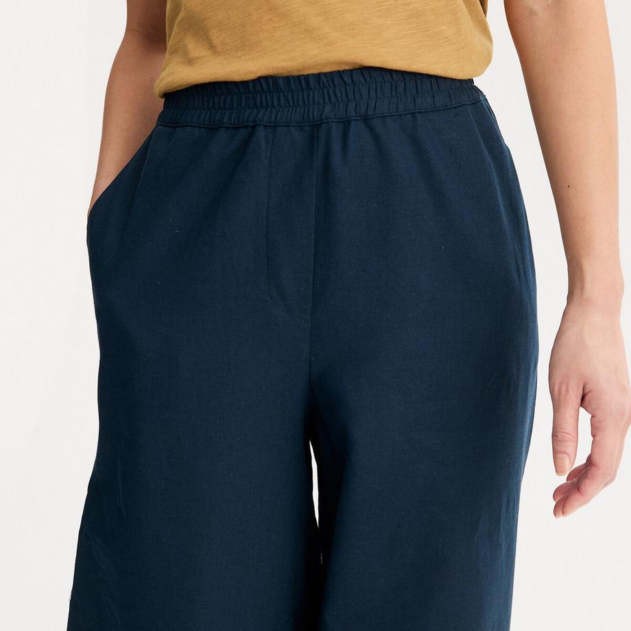 La Redoute Collections Pantalon Large en Lin Coton Mélangé à Taille Élastiquée  