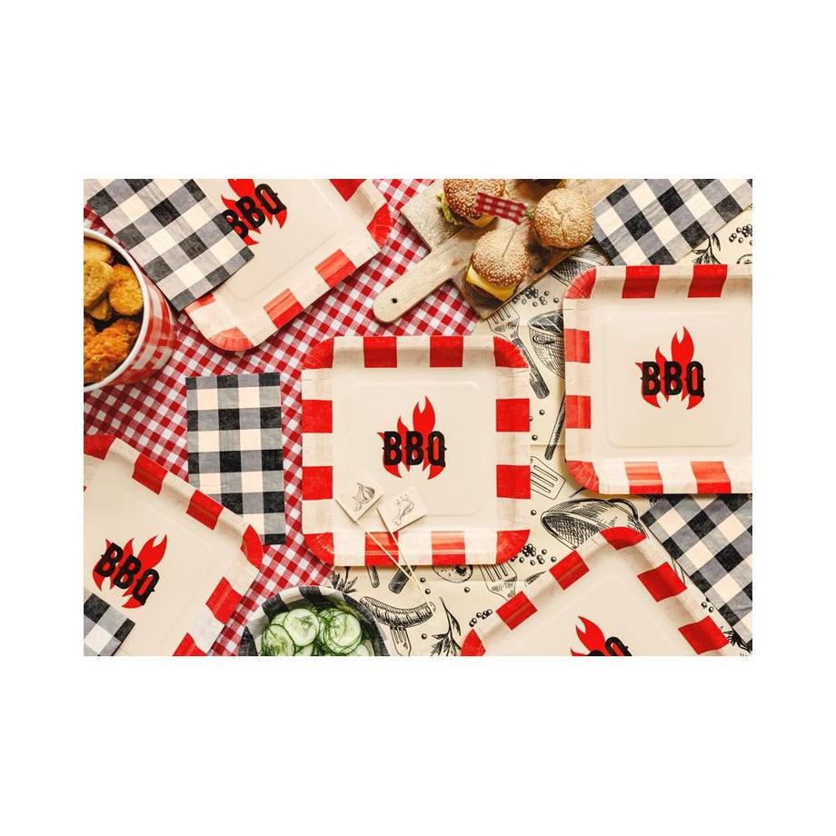 PartyDeco Serviettes en papier à carreaux  