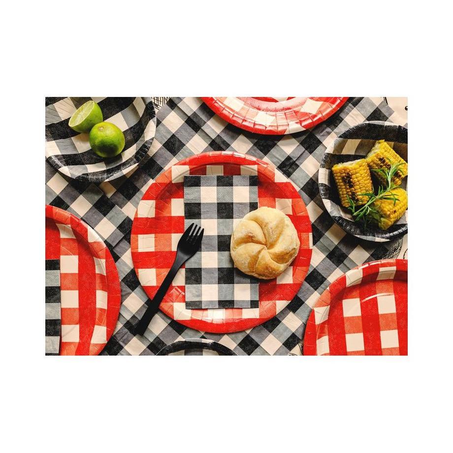 PartyDeco Serviettes en papier à carreaux  