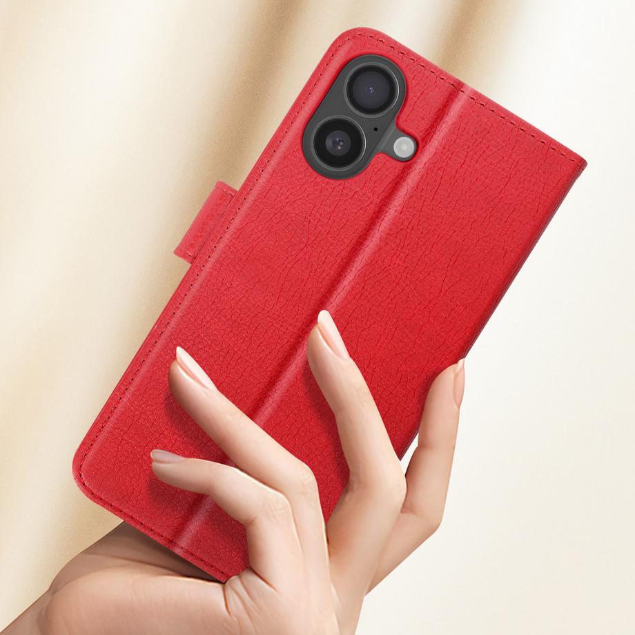 Avizar  Étui Clapet iPhone 16 Rouge 