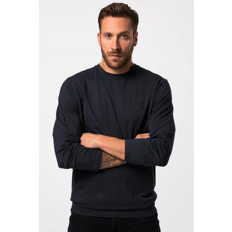 JP1880  Langarmshirt, Basic, Bauchfit, Rundhals 