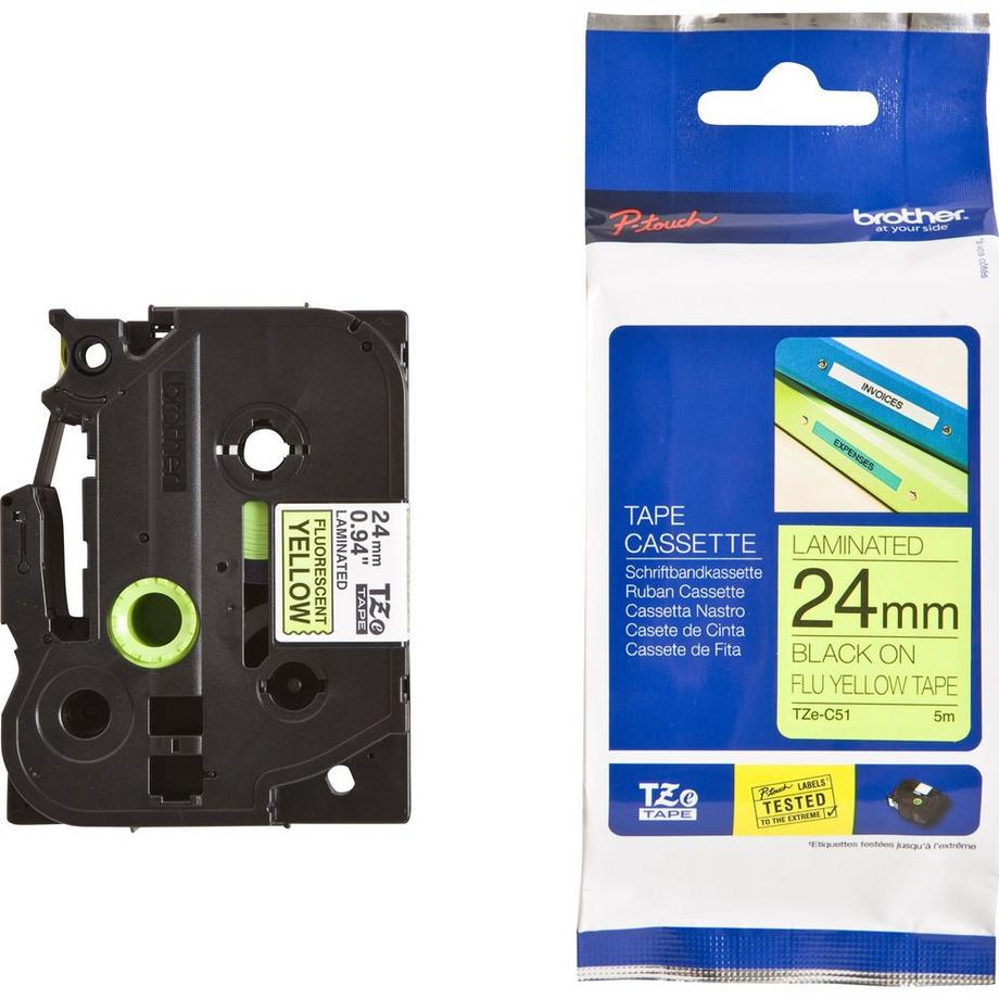 brother  TZE-Schriftbandkassette Signalfarbe laminiert 