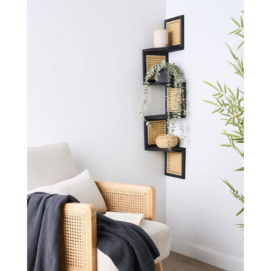 Beliani Regal mit 4 Ebenen aus Paulownia-Holz Boho ALDER  