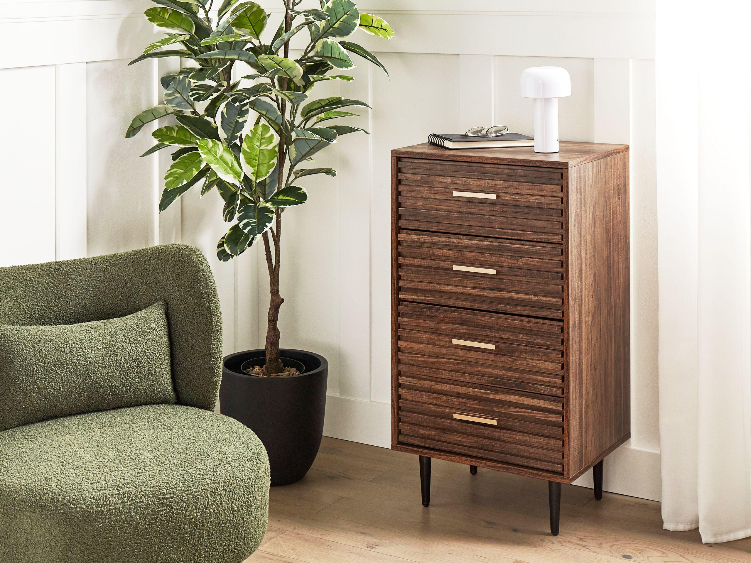 Beliani Cassettiera 4 cassetti en Fibra a media densità (MDF) Moderno KEITH  