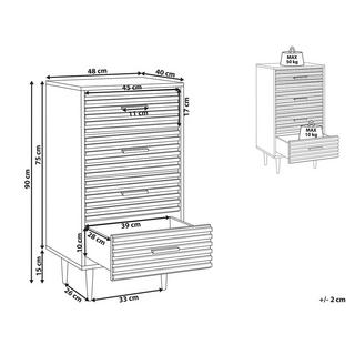 Beliani Cassettiera 4 cassetti en Fibra a media densità (MDF) Moderno KEITH  