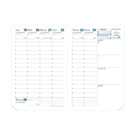 Quo Vadis Quo Vadis - Einlagen Terminkalender - 2025 - Geschäft - Die Woche Planning - Französisch - Dez/Dez - 10x15 cm - Clairefontaine-Papier Weiß - Hergestellt in Frankreich  