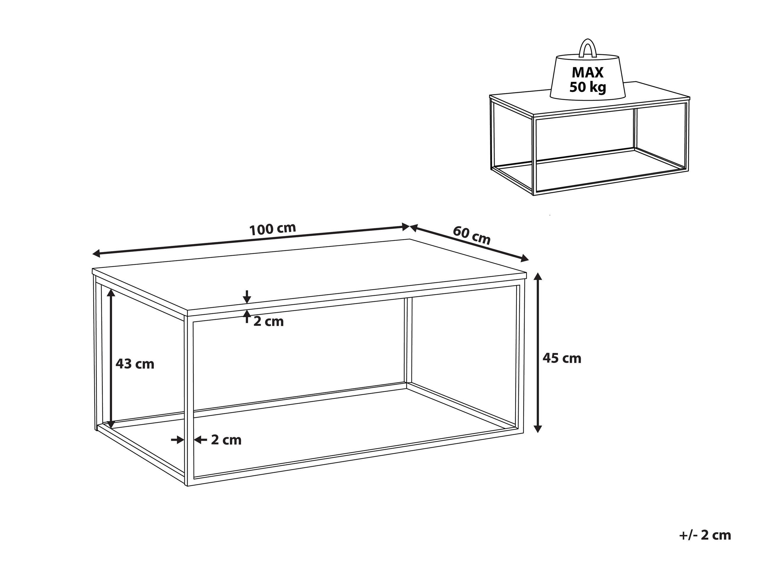 Beliani Couchtisch aus MDF-Platte Modern DELANO  