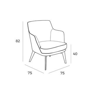 ANGEL CERDA Fauteuil en similicuir brun chocolat et tissu noir et blanc  