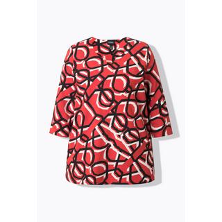 Ulla Popken Stampa Grafica Scollo a Tunica Maniche 3/4 Maglia  